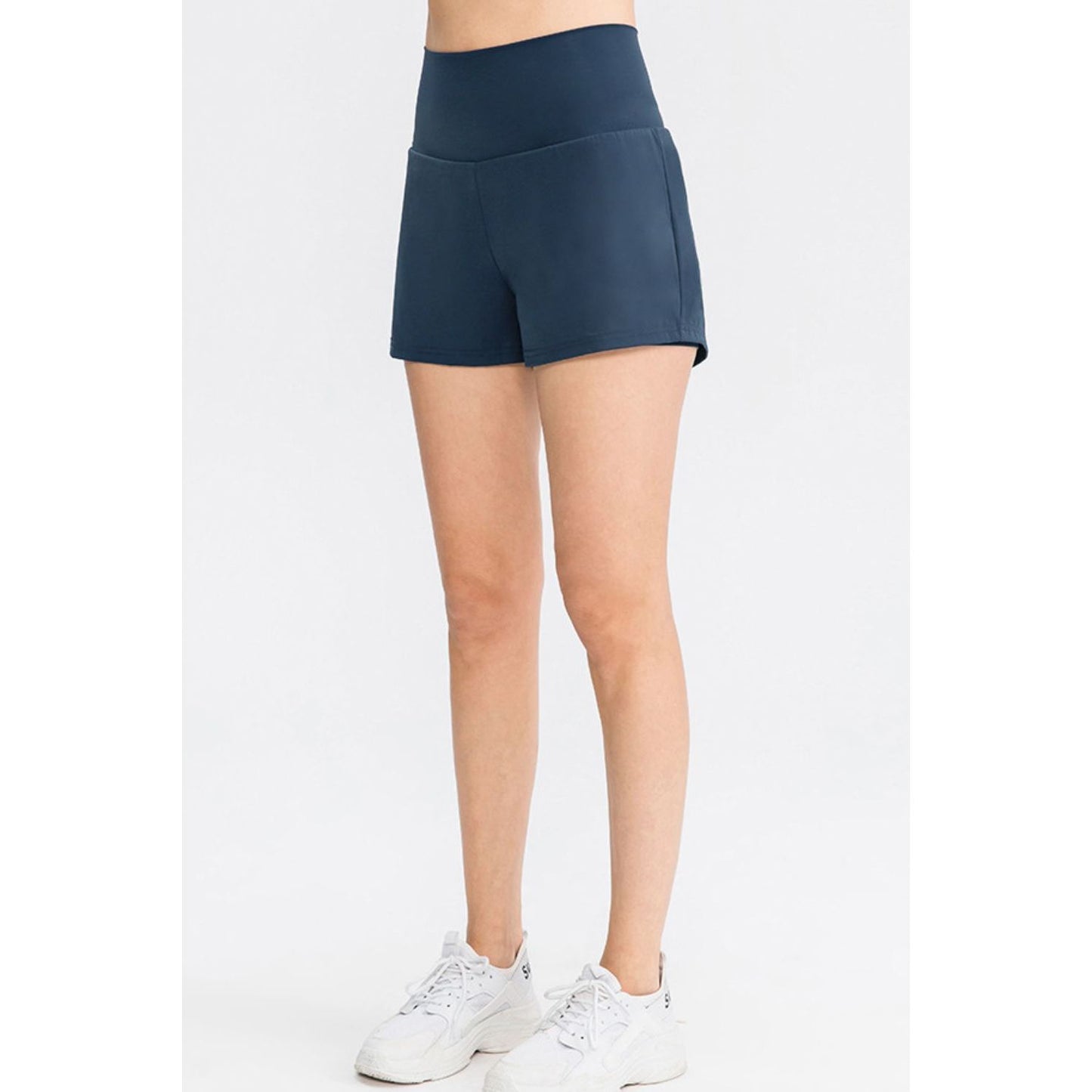 Wide Waistband Sports Shorts with Pockets