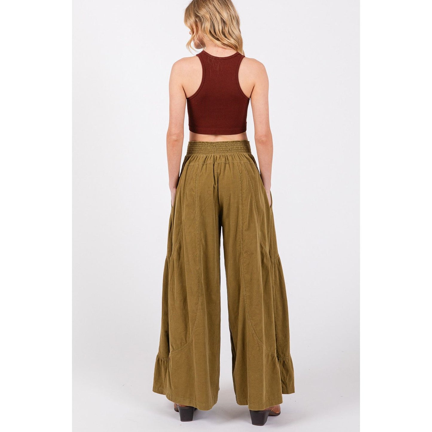 SAGE + FIG High Rise Corduroy Wide Leg Pants