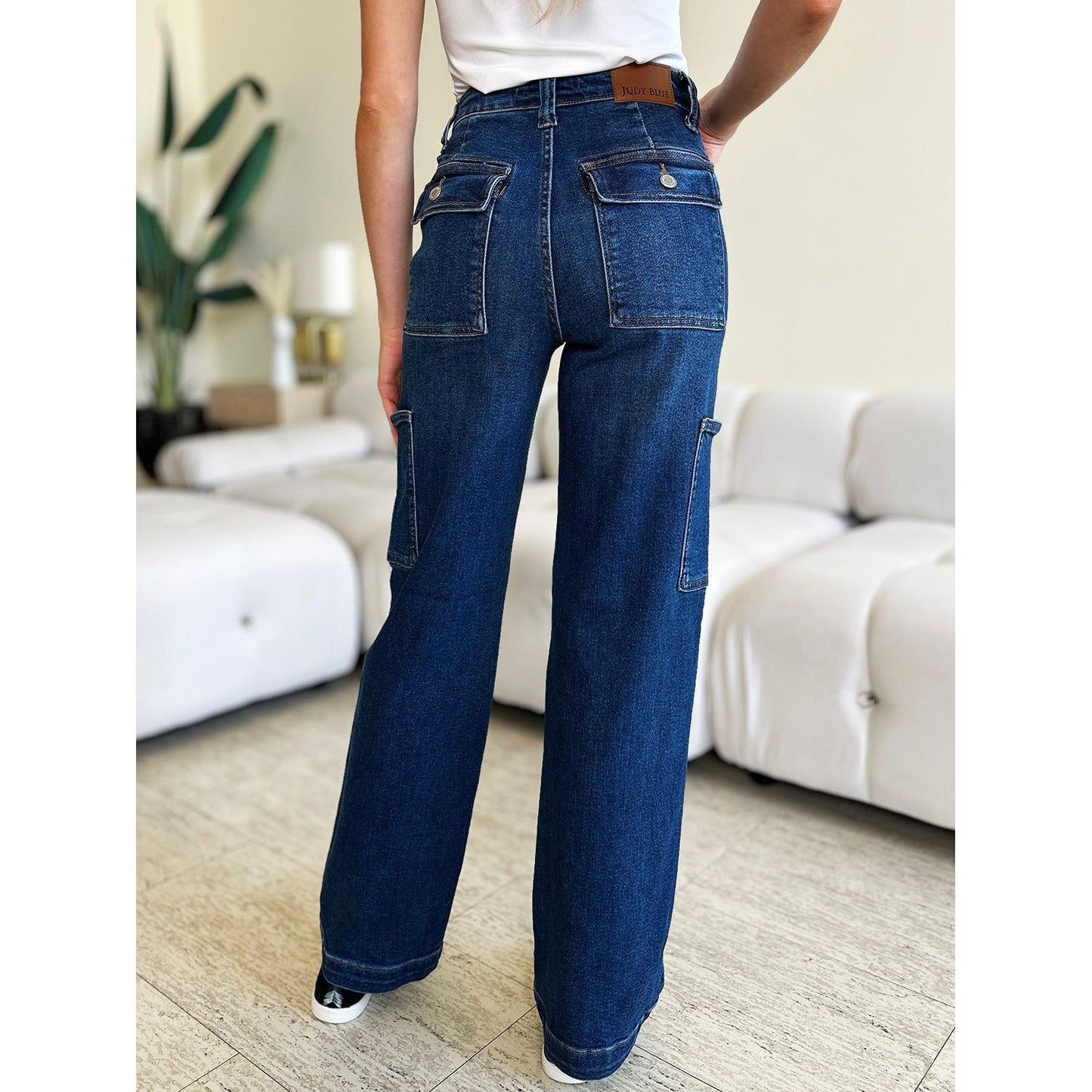 Judy Blue Full Size High Waist Straight Cargo Jeans