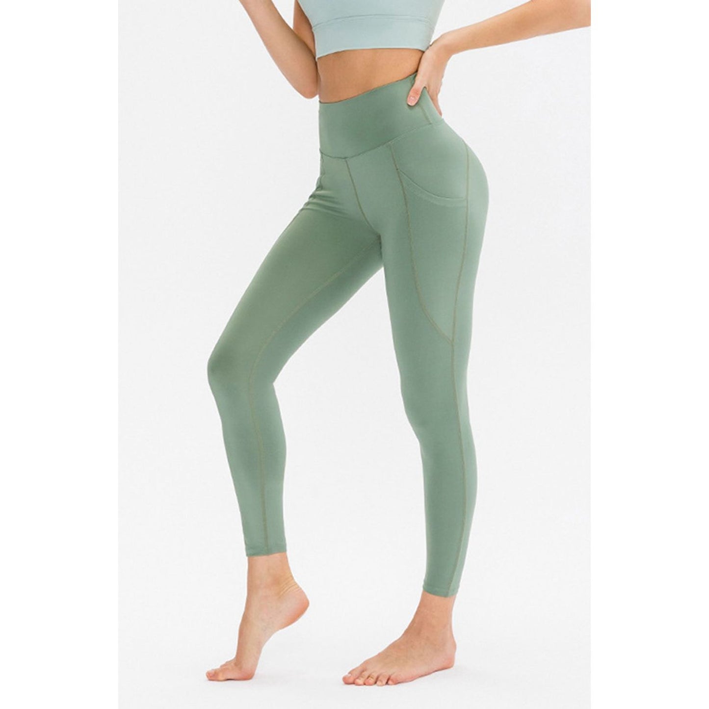 Slim Fit Long Active Leggings with Pockets