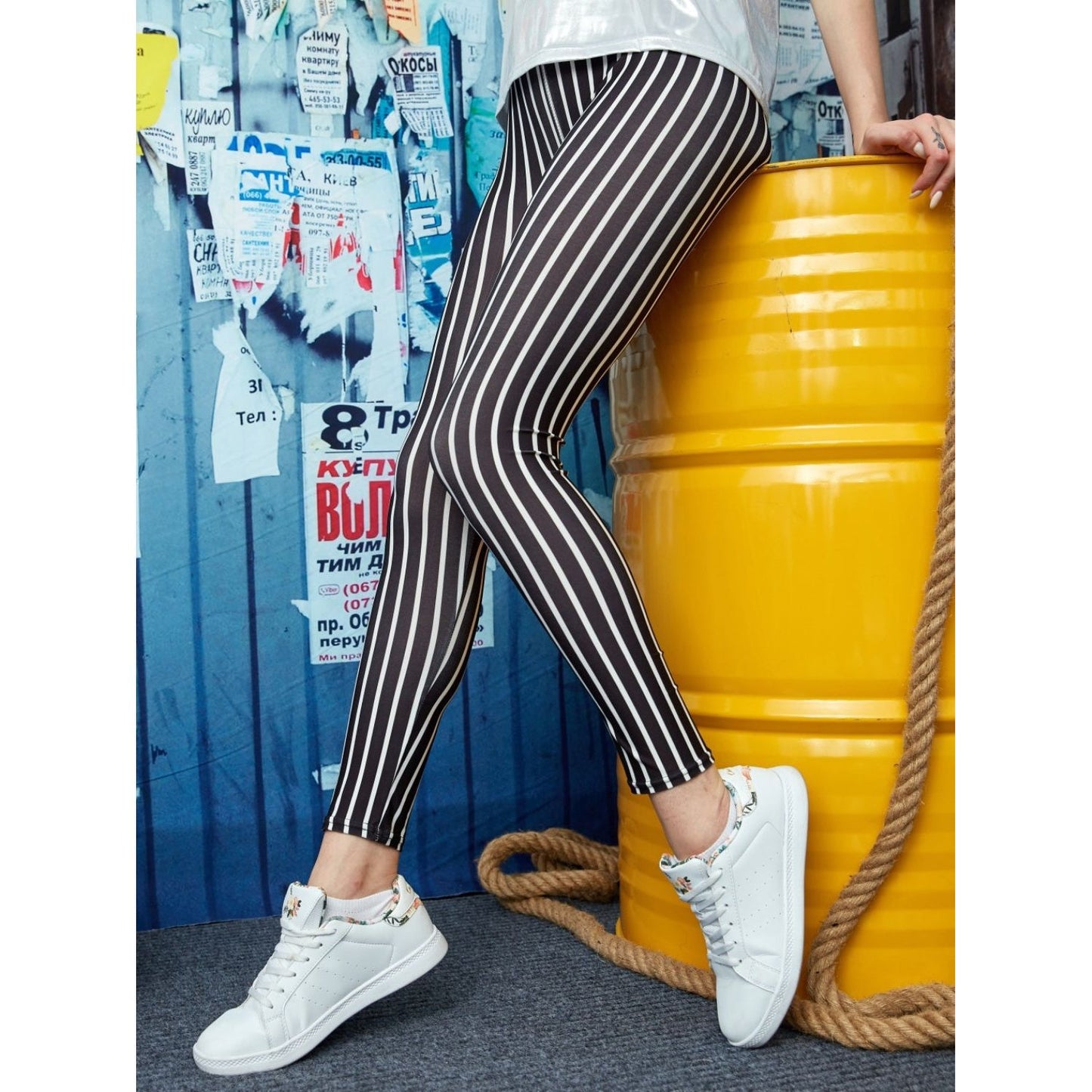 Printed High Waist Skinny Leggings