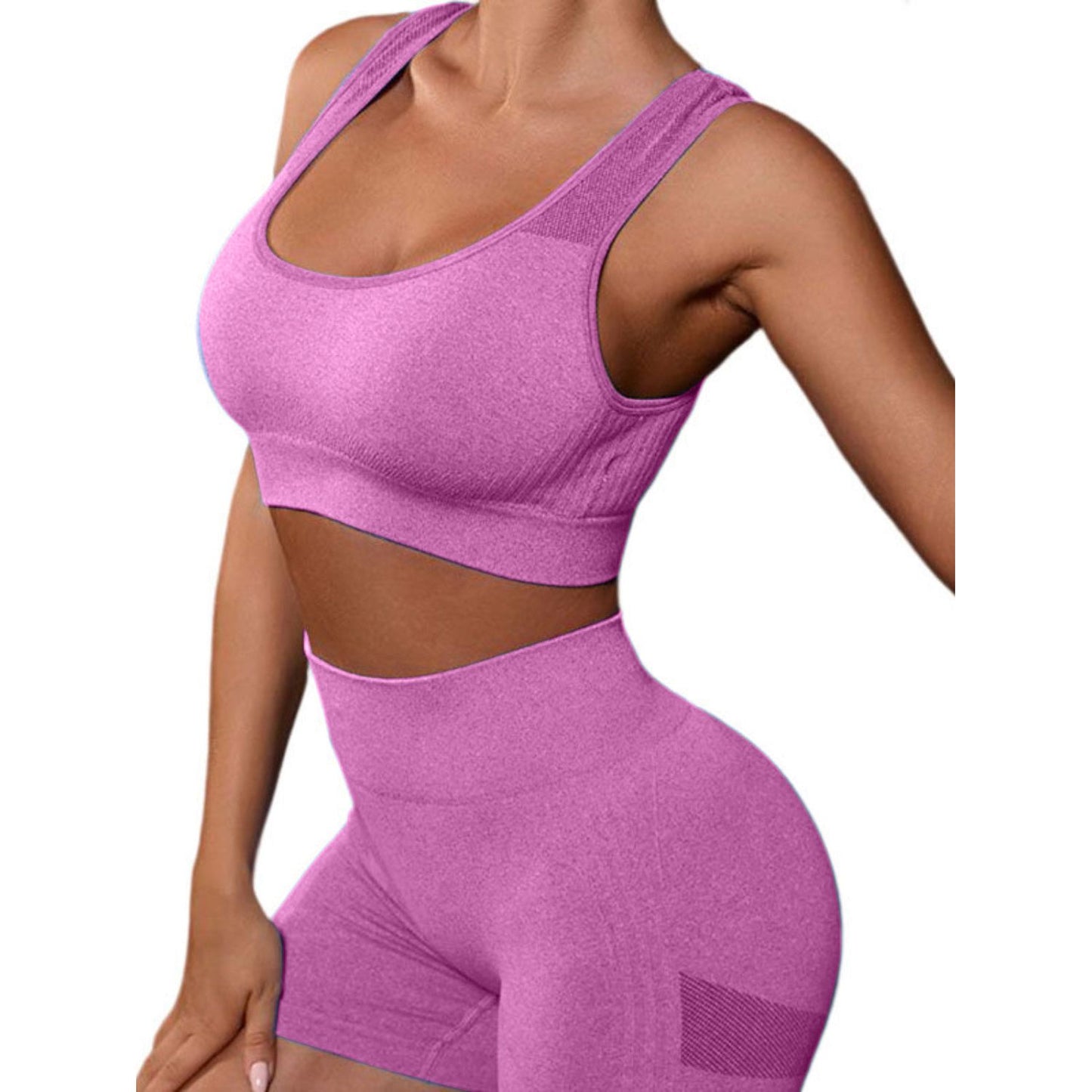 Cutout Scoop Neck Tank and Shorts Active Set