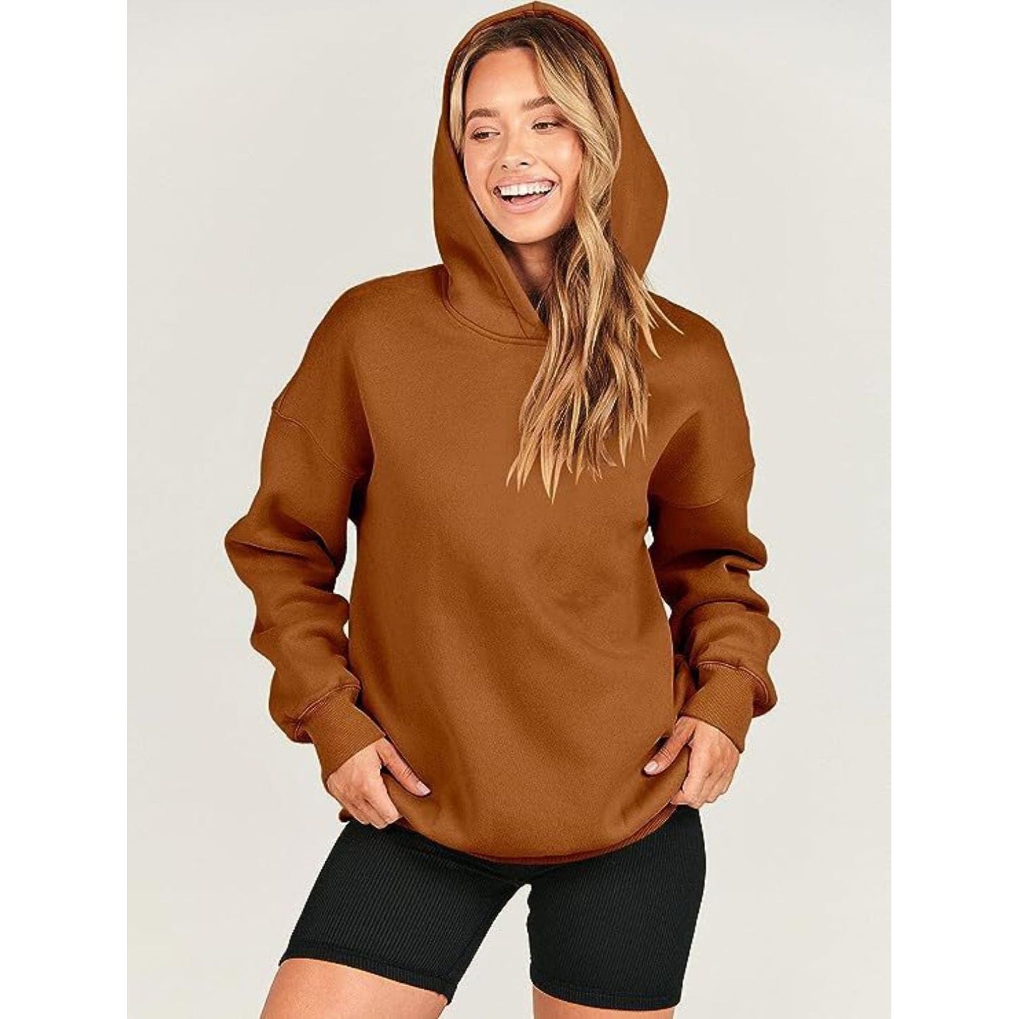 Dropped Shoulder Long Sleeve Hoodie