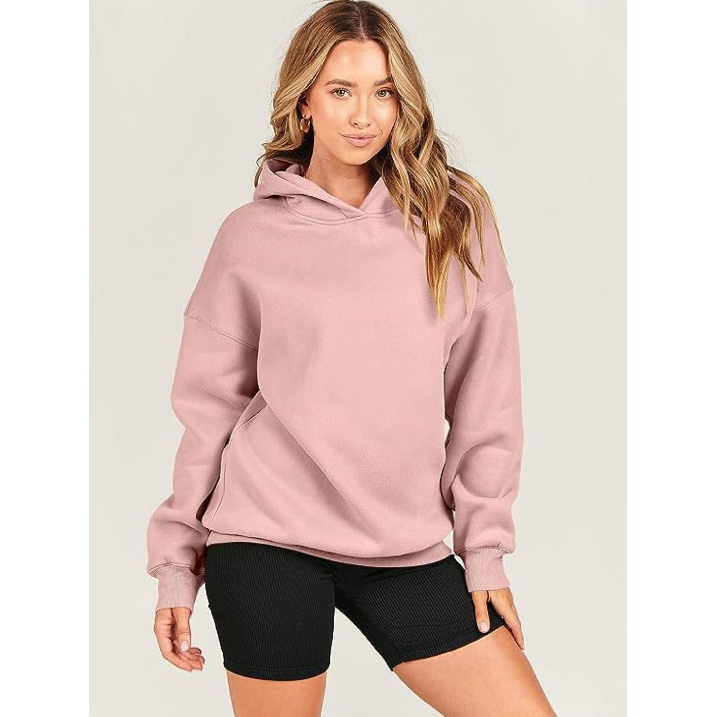 Dropped Shoulder Long Sleeve Hoodie