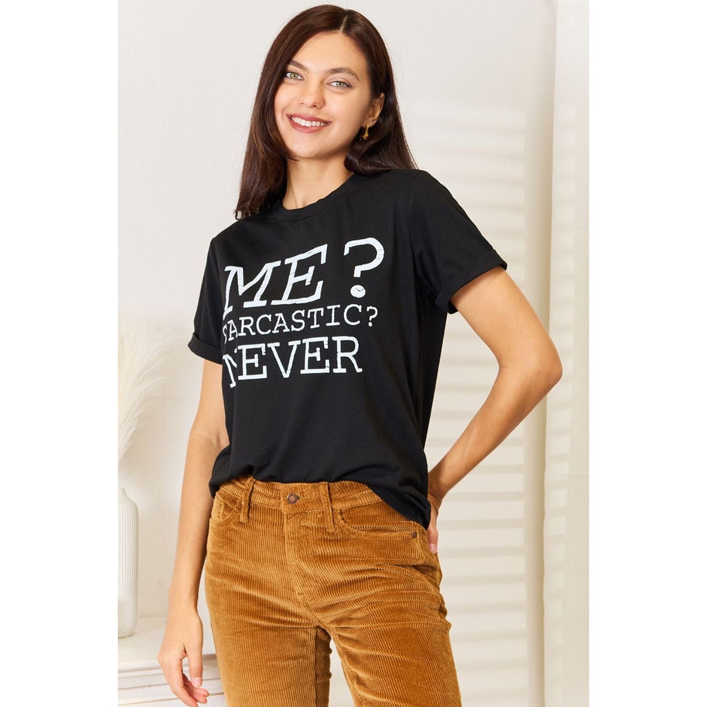 Simply Love Letter Graphic Round Neck T-Shirt