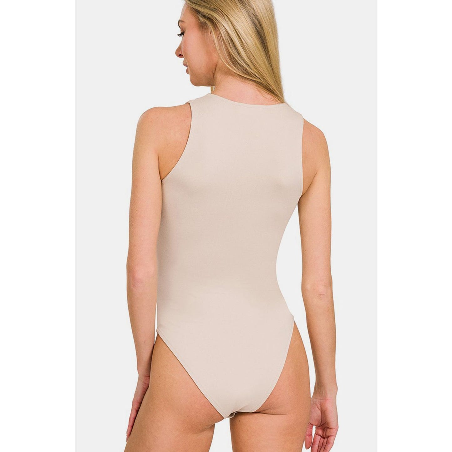 Zenana Round Neck Sleeveless Padded Bodysuit