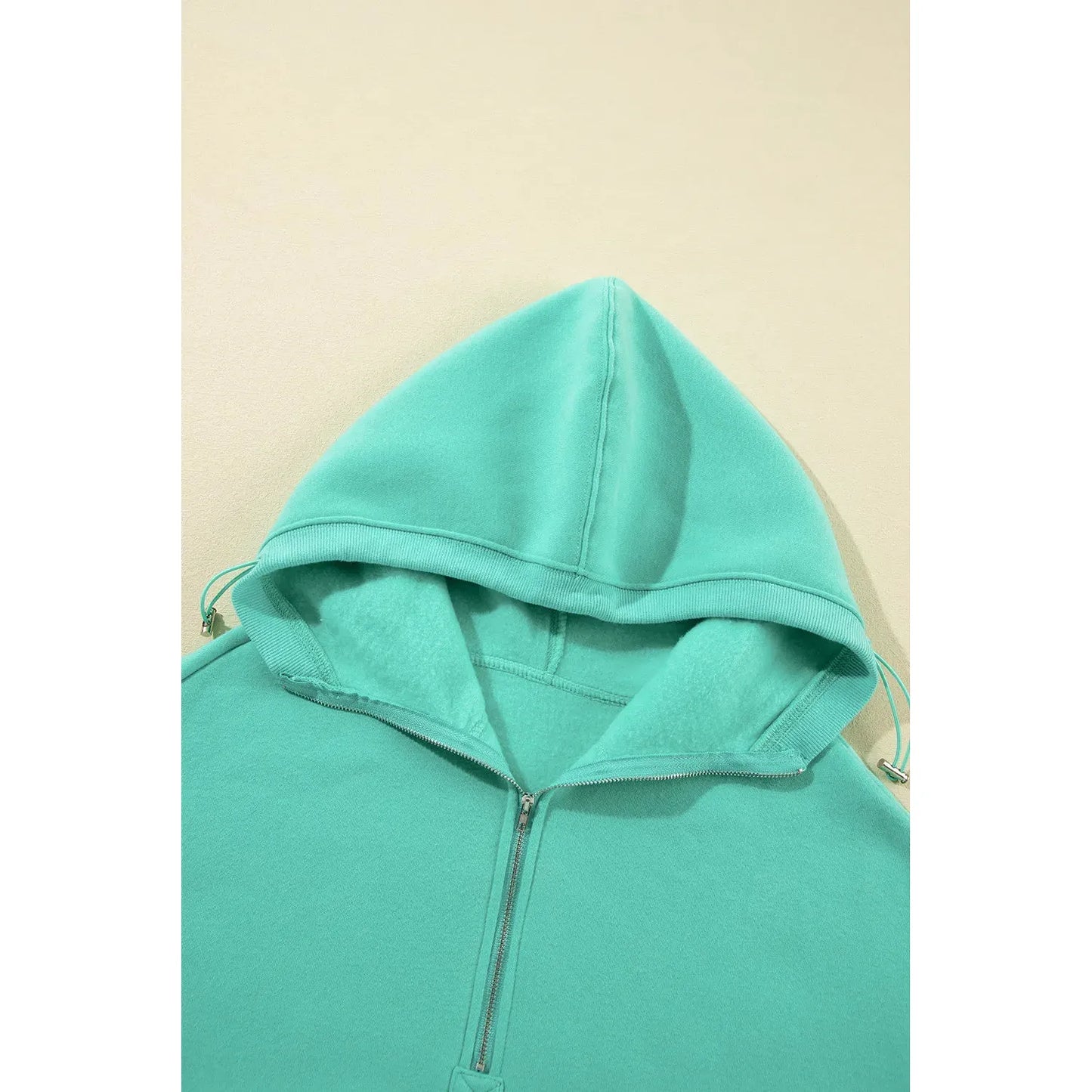 Pocketed Half Zip Long Sleeve Hoodie