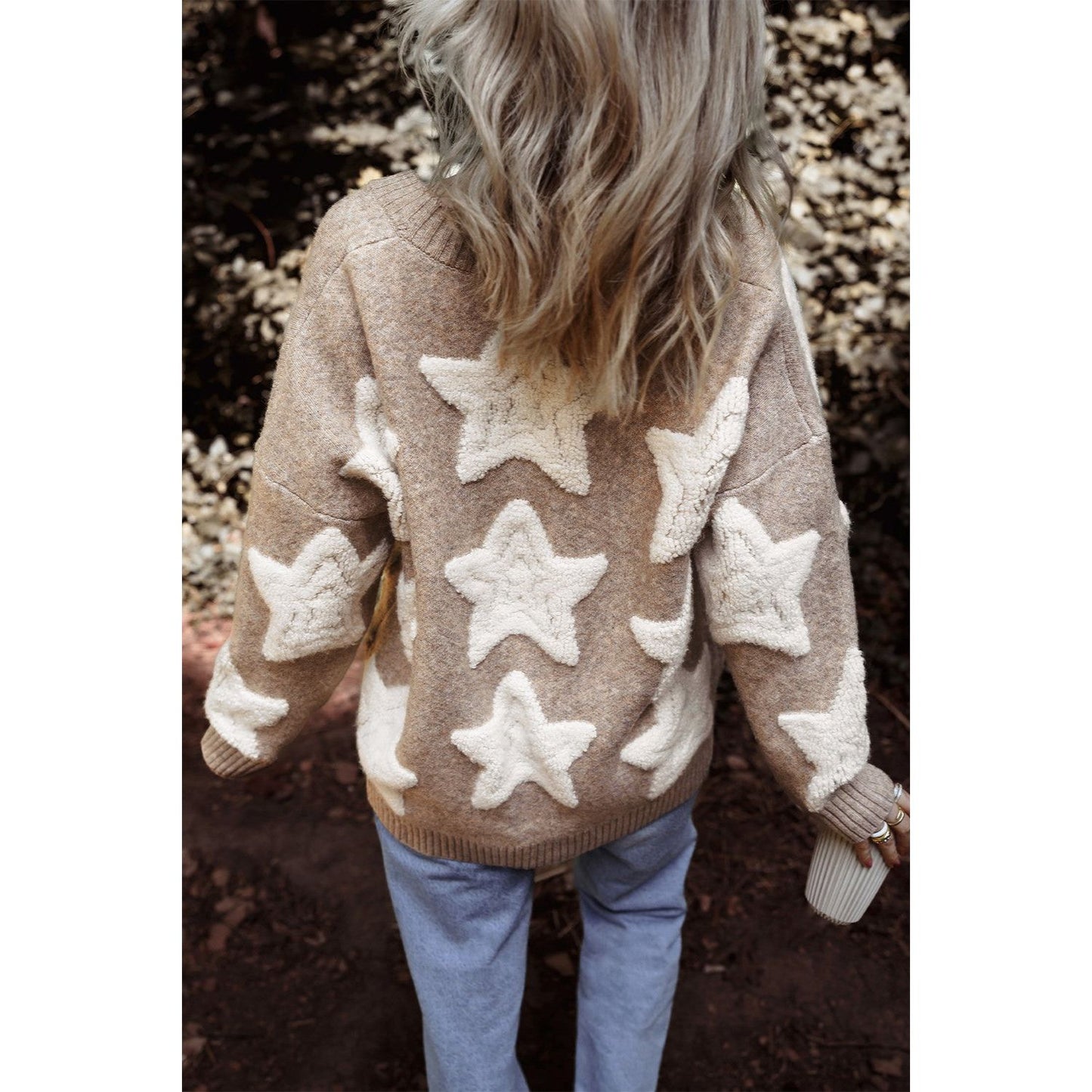 Star Button Up Long Sleeve Cardigan