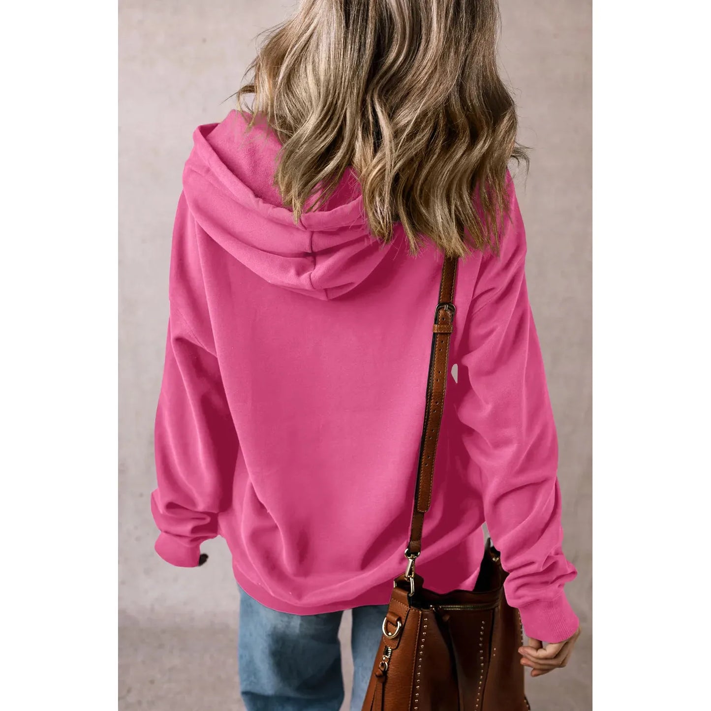 Drawstring Dropped Shoulder Long Sleeve Hoodie