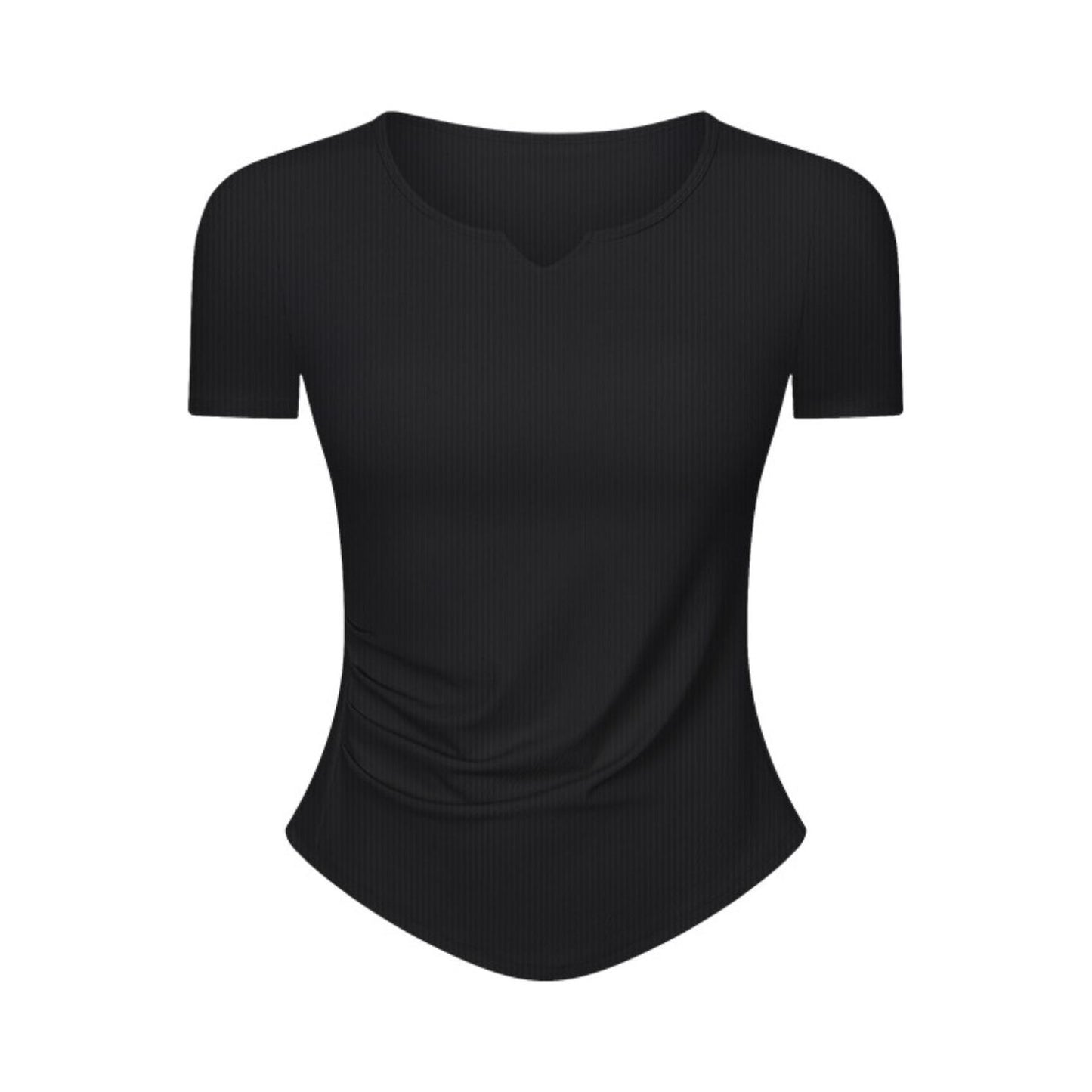 Notched Short Sleeve Active T-Shirt