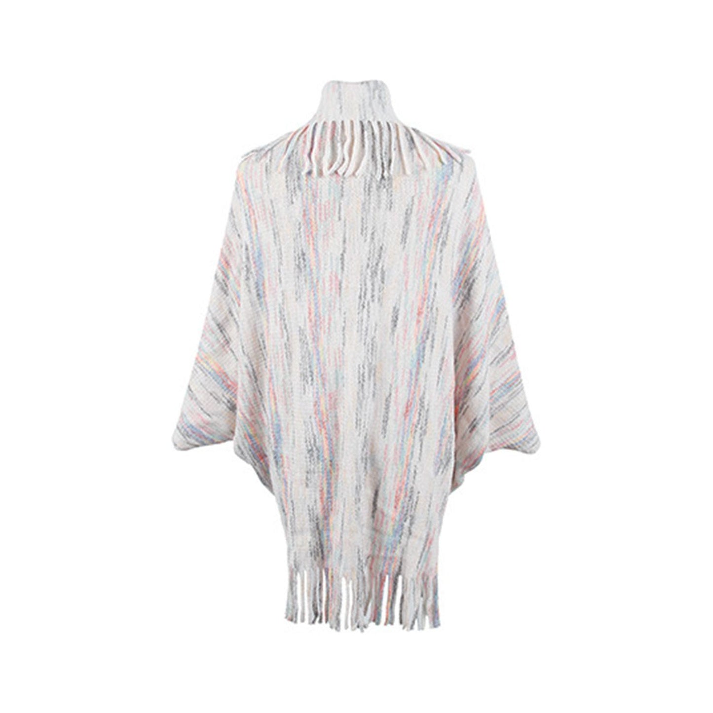 Fringe Detail Printed Poncho