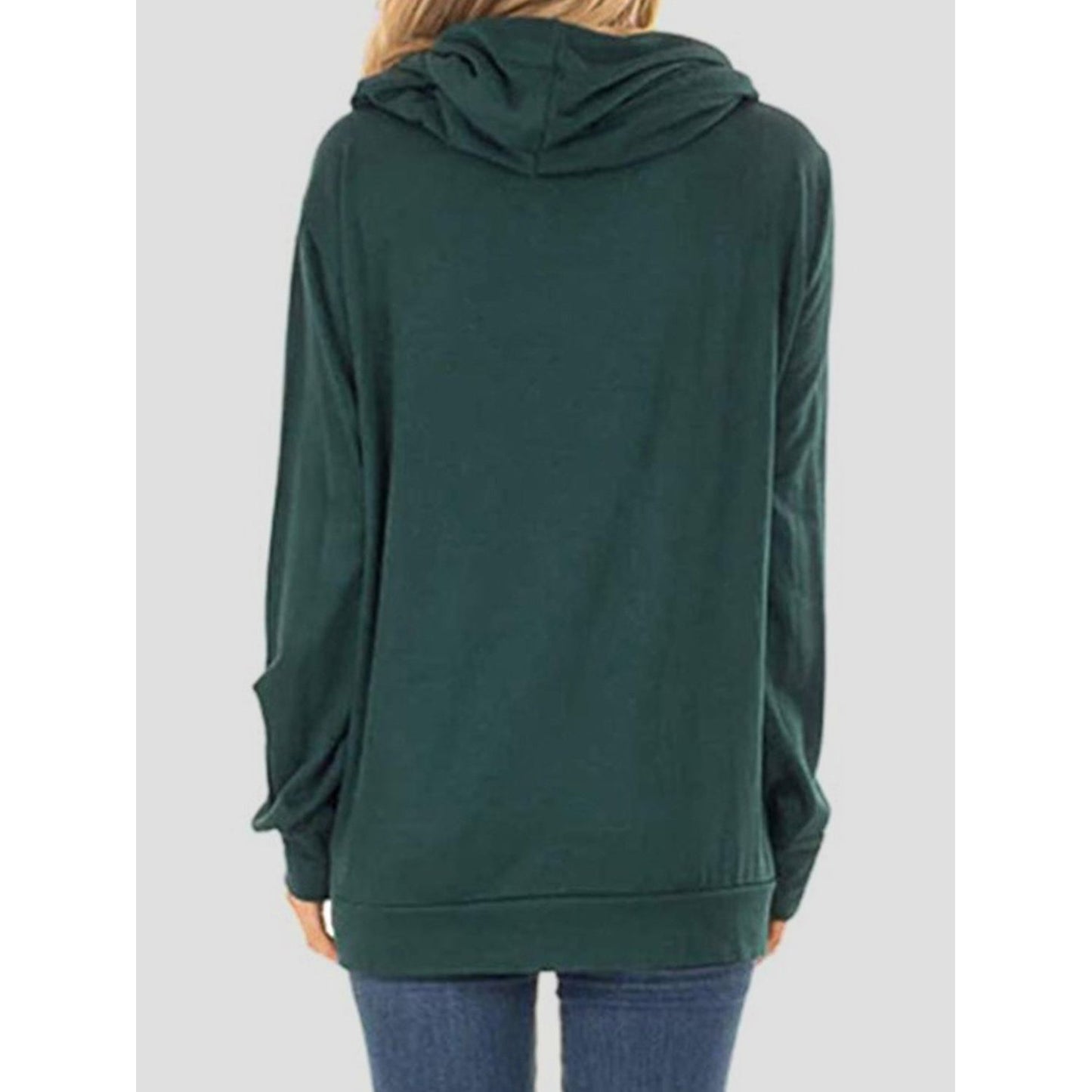 Drawstring Letter Graphic Long Sleeve Hoodie