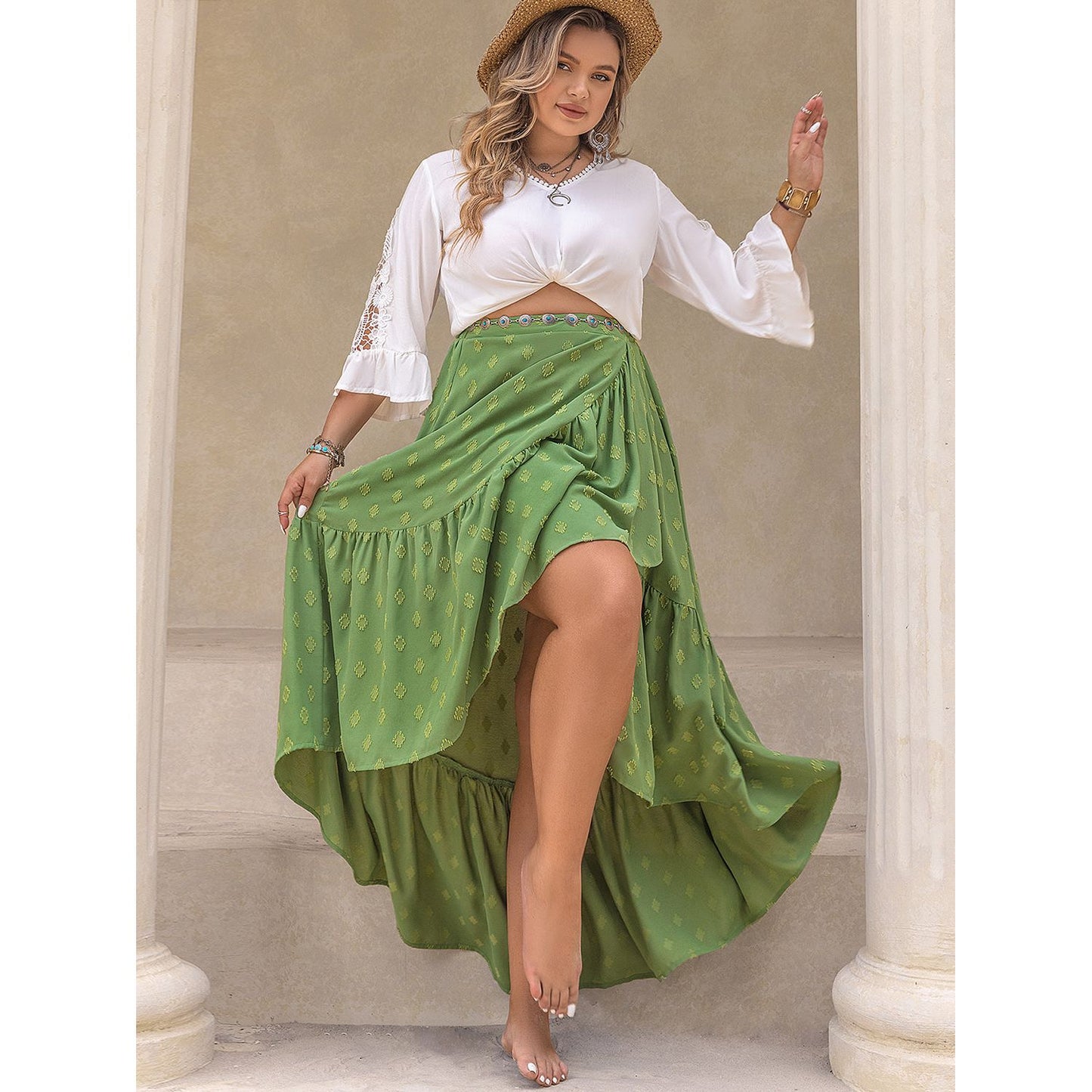 Plus Size High-Low Skirt