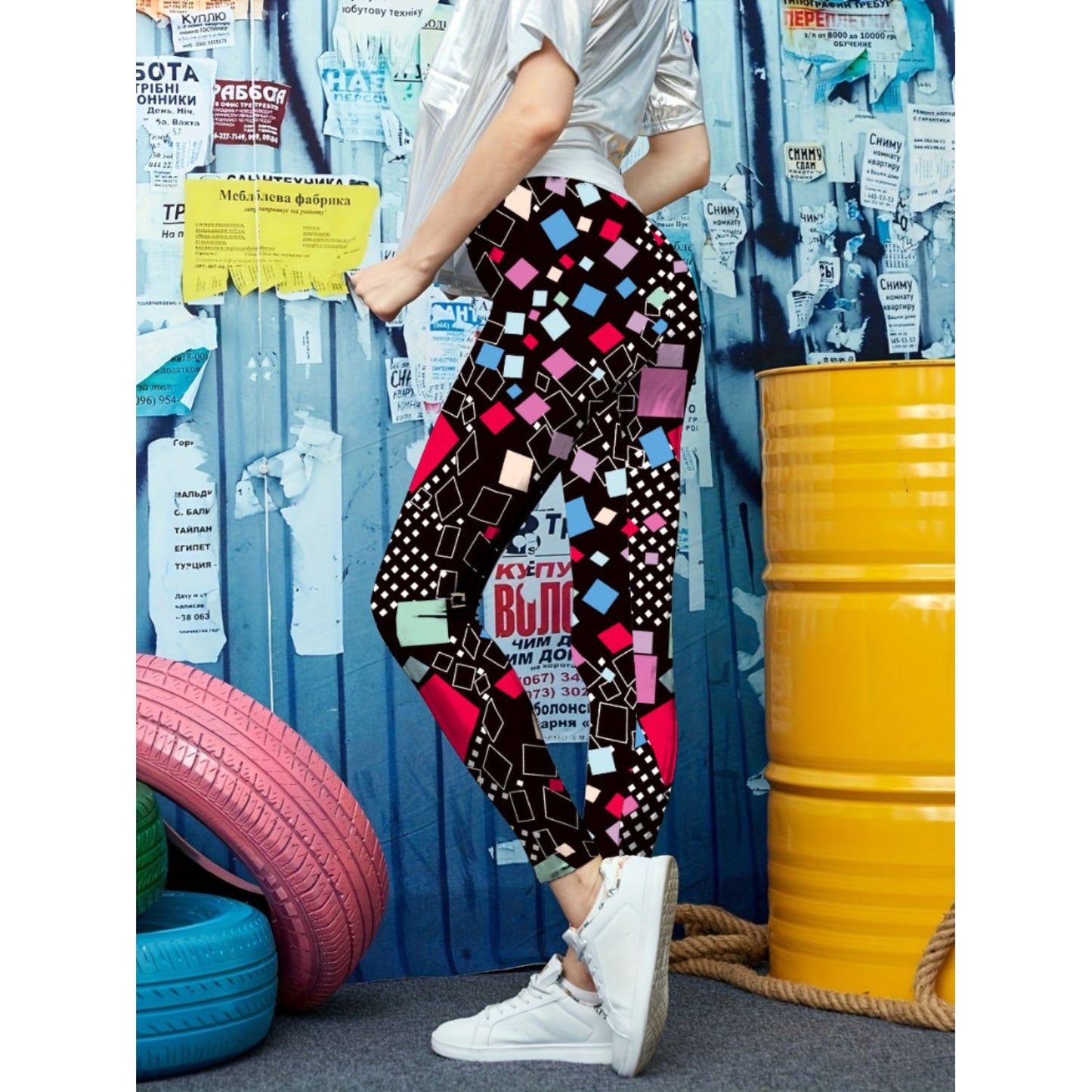 Printed High Waist Skinny Leggings