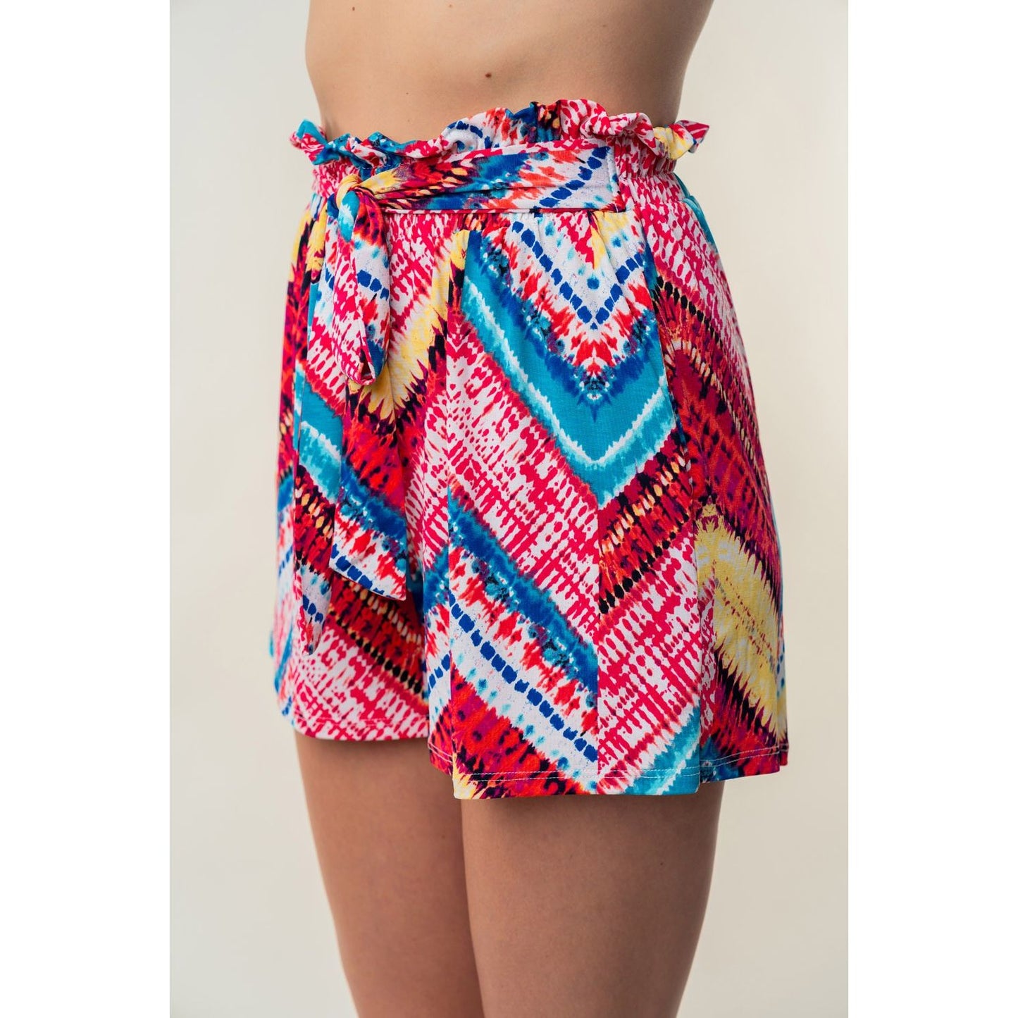 White Birch High Waisted Printed Shorts