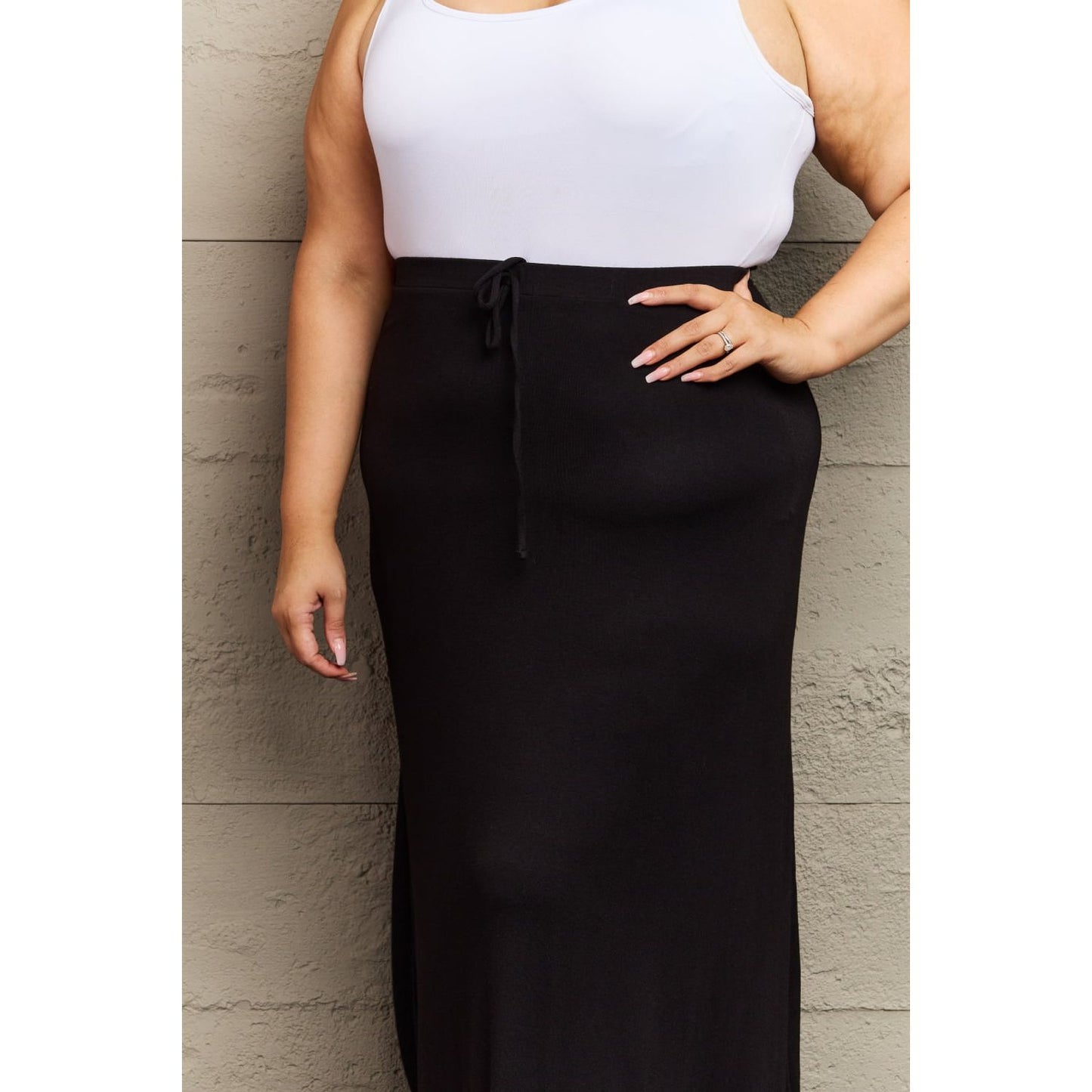 Culture Code For The Day Full Size Flare Maxi Skirt in Black