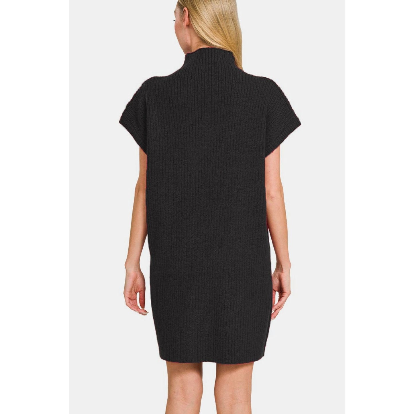 Zenana Short Sleeve Sweater Mini Dress