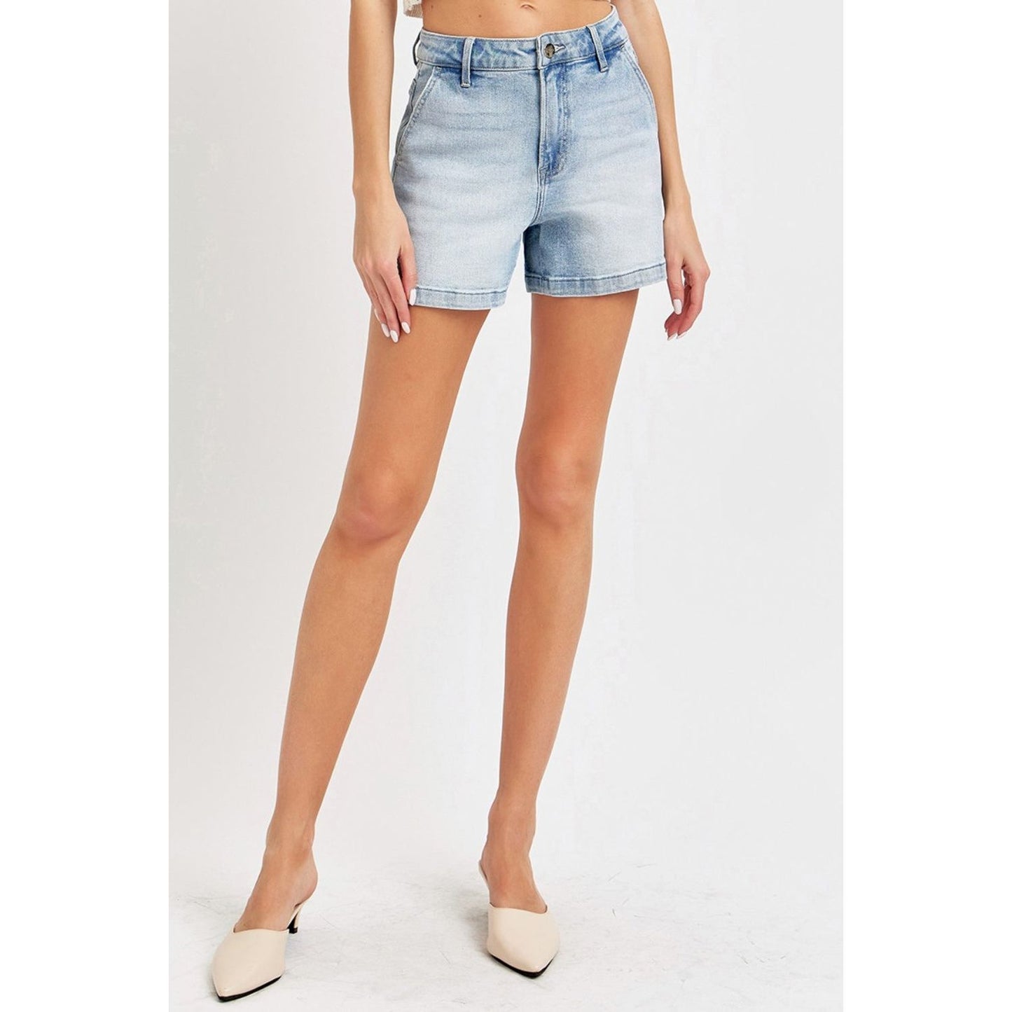 Risen Full Size High Rise Denim Shorts