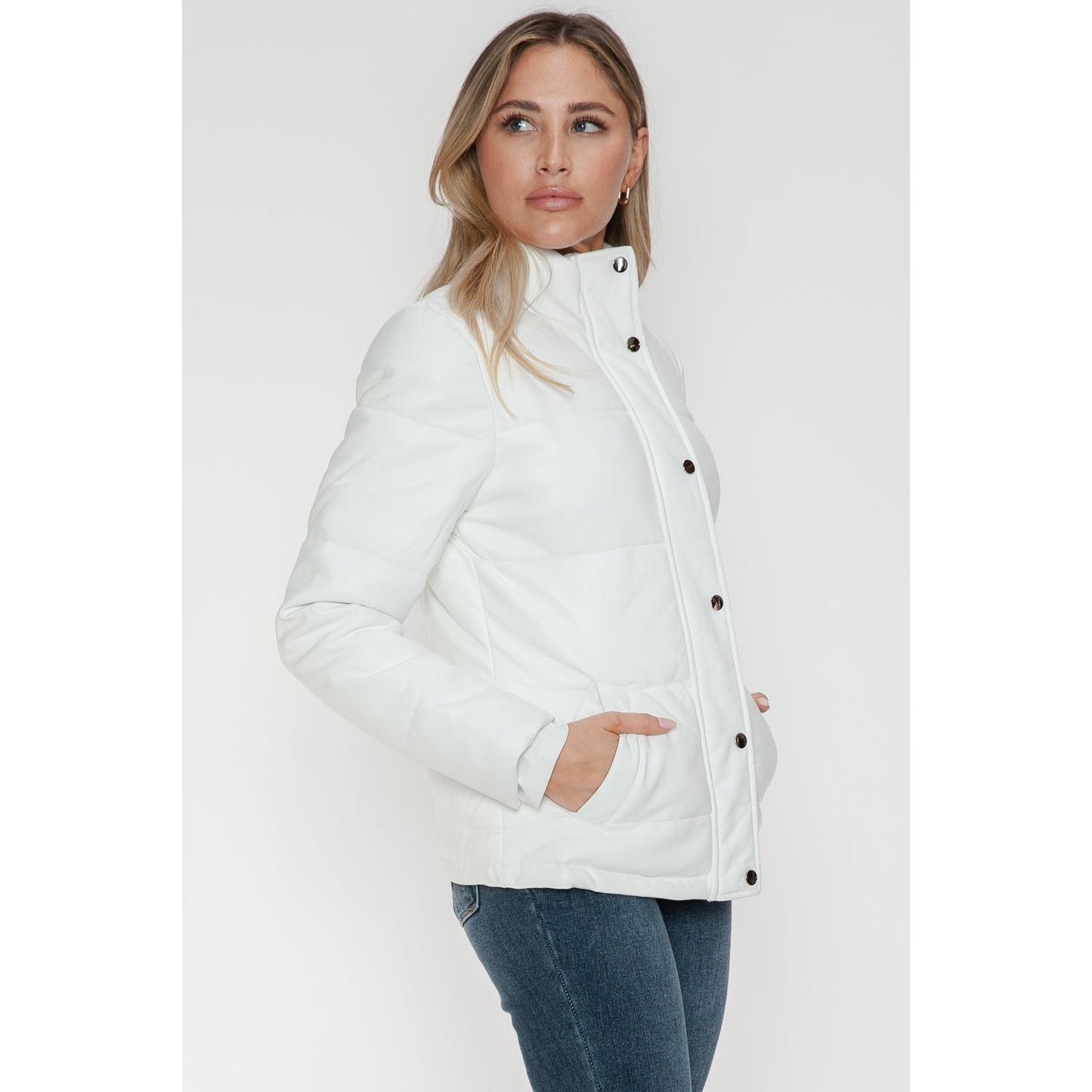 YMI Pocketed Zip Up Turtleneck Puffer Jacket