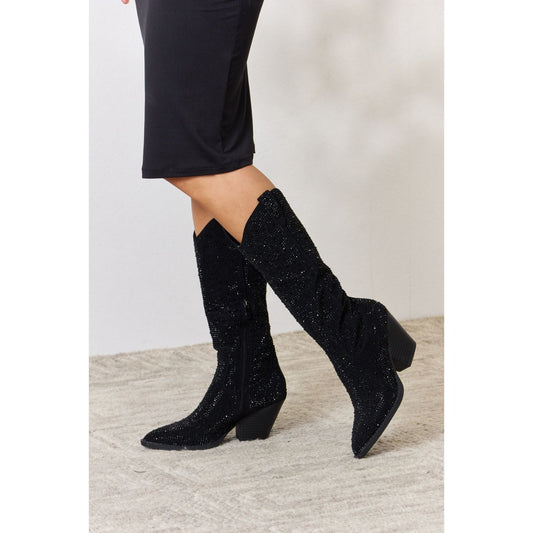 Forever Link Rhinestone Knee High Cowboy Boots