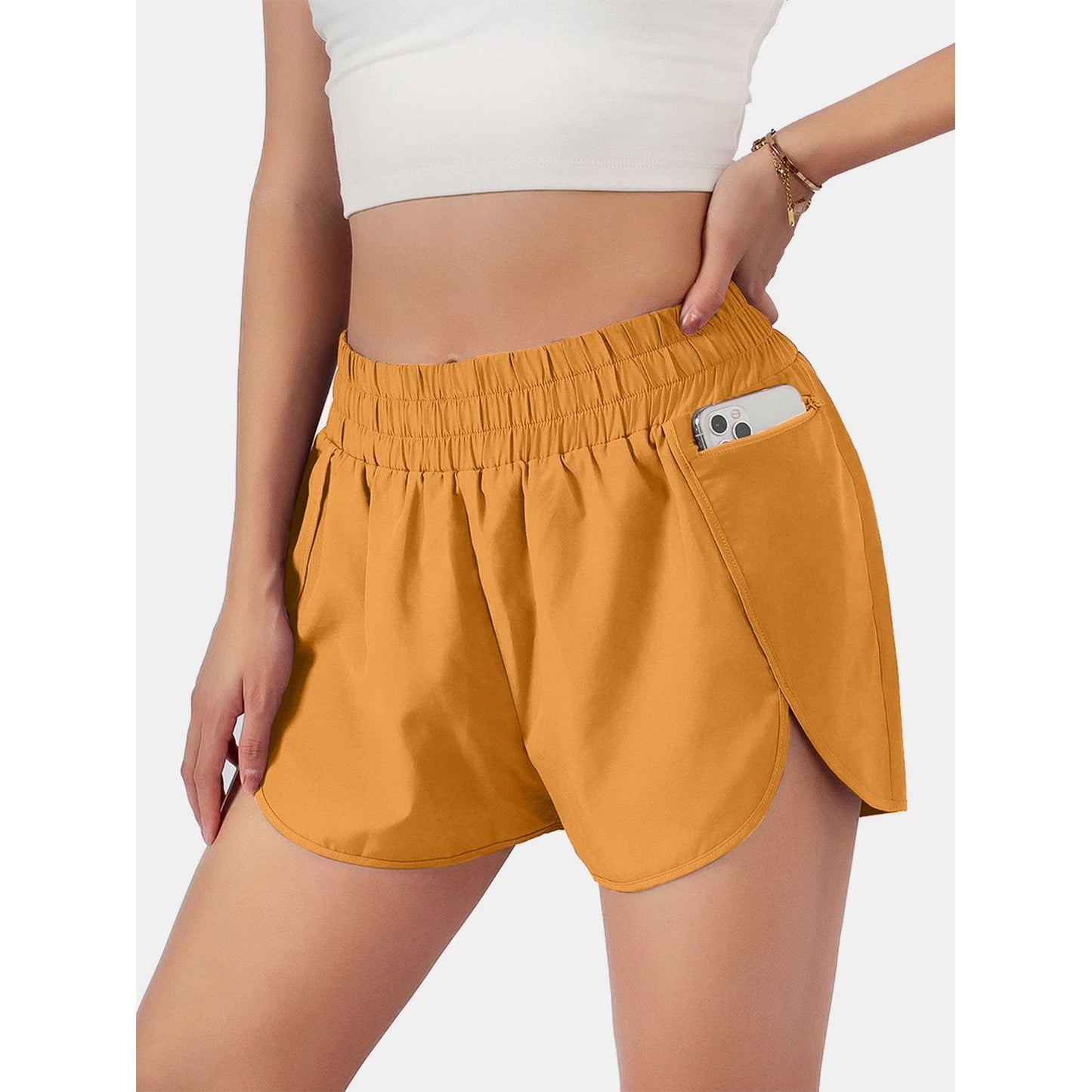 Elastic Waist Active Shorts