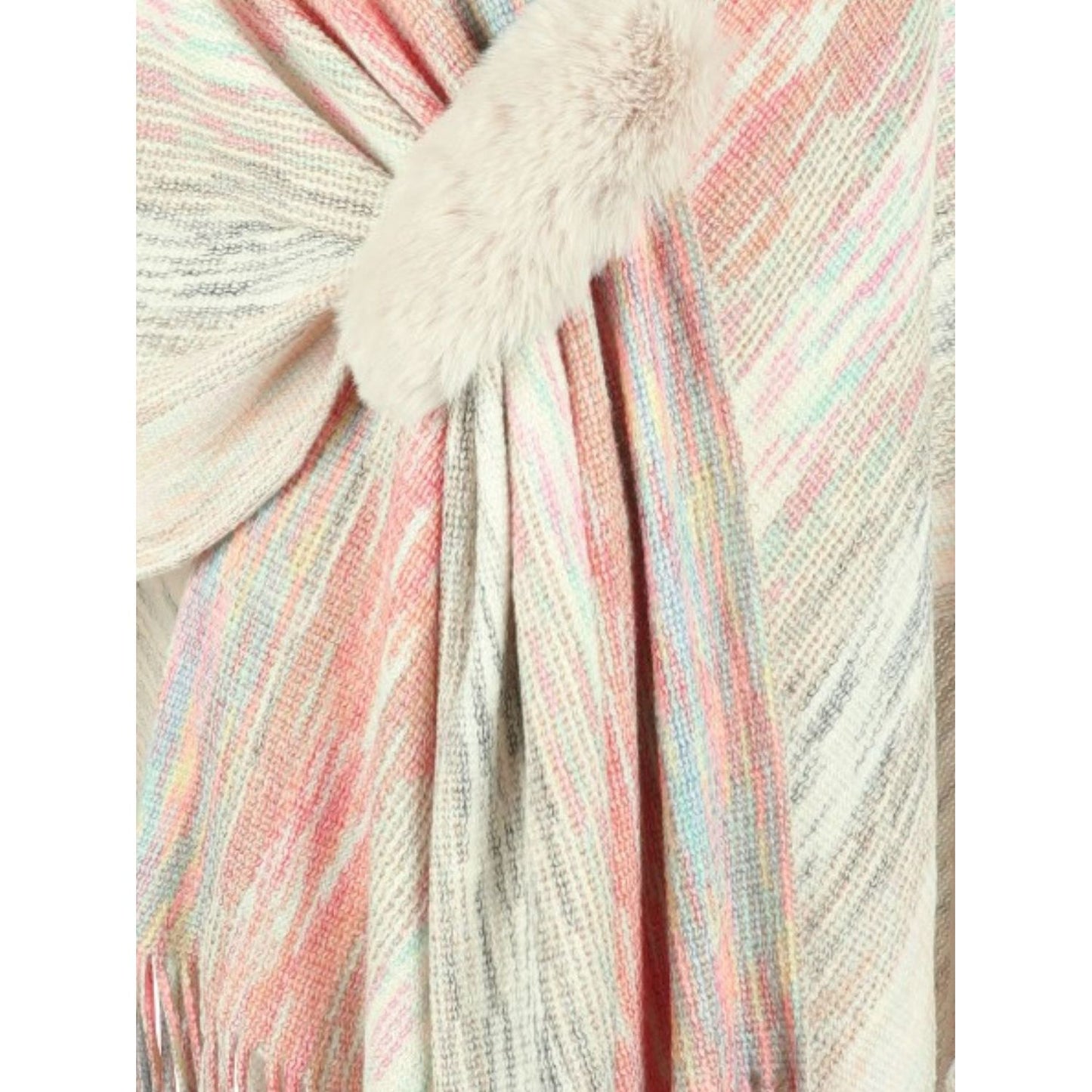 Heathered Fringe Hem Poncho