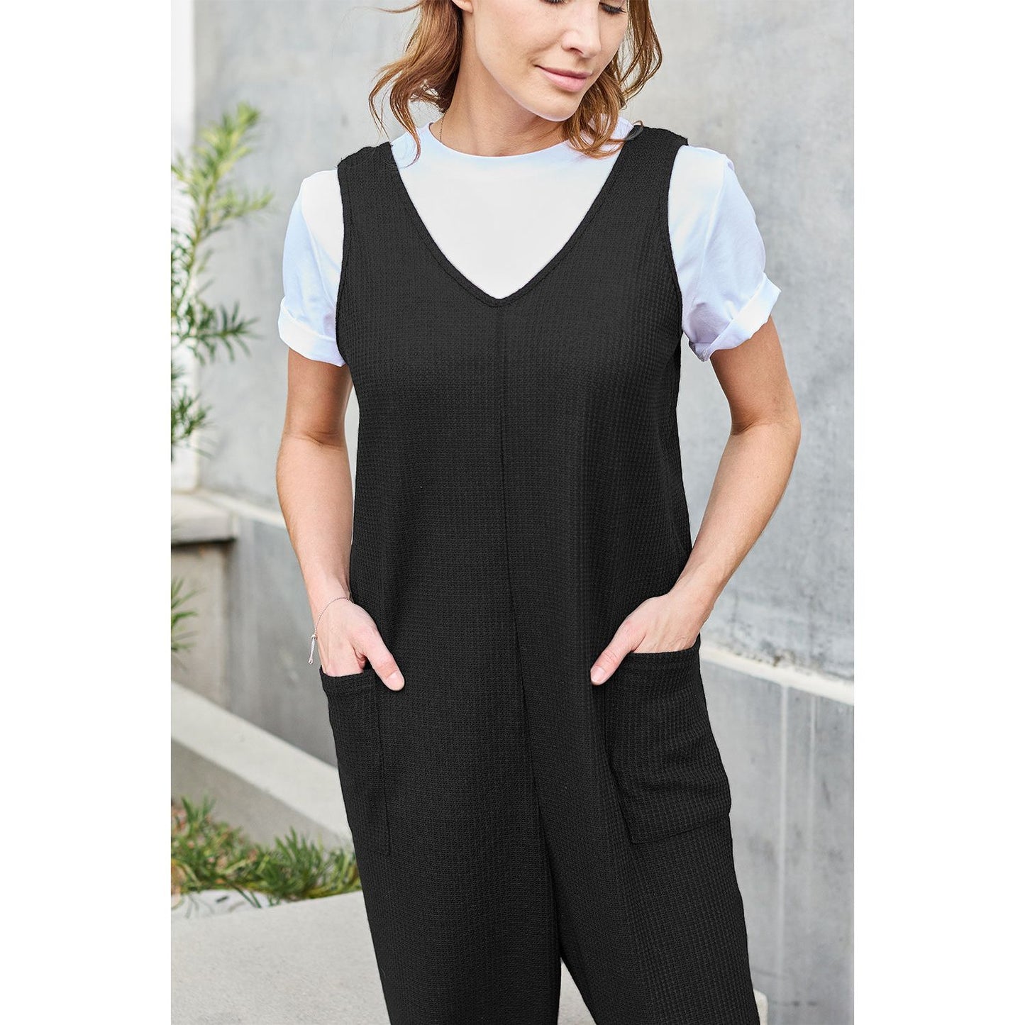 Double Take Full Size Sleeveless Straight Jumpsuit