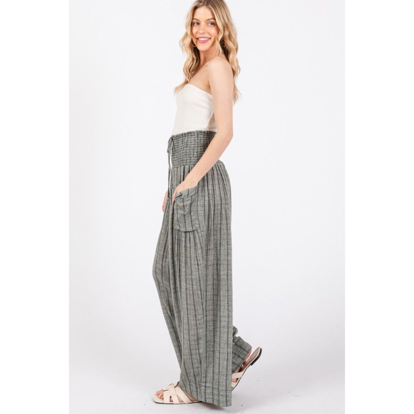 SAGE + FIG Cotton Gauze Wash Stripe Pants