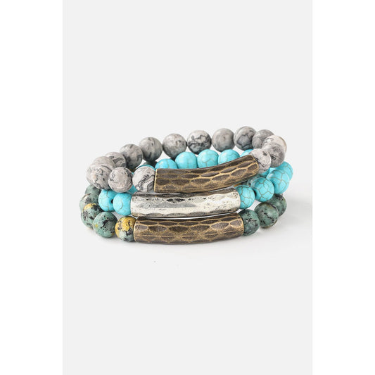 Natural Stone Beaded Bracelet