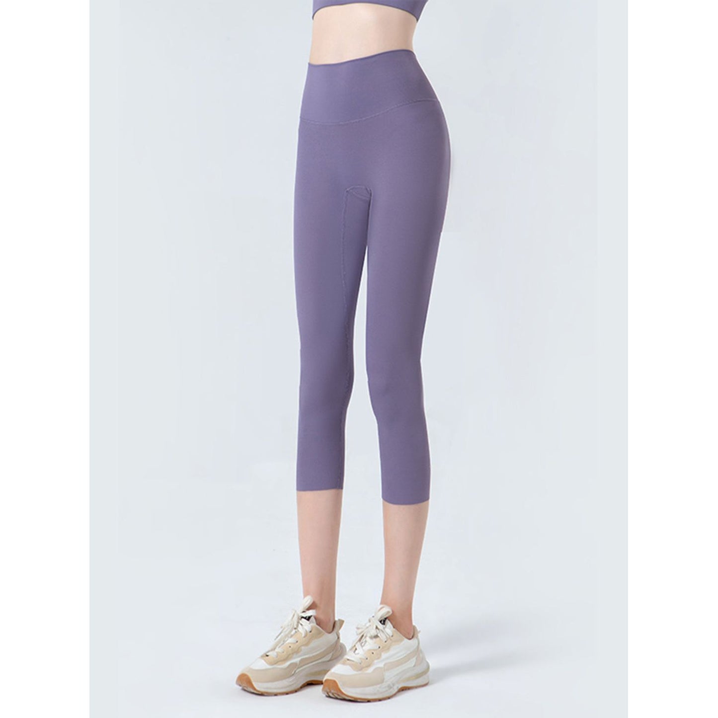 Wide Waistband Cropped Sports Leggings