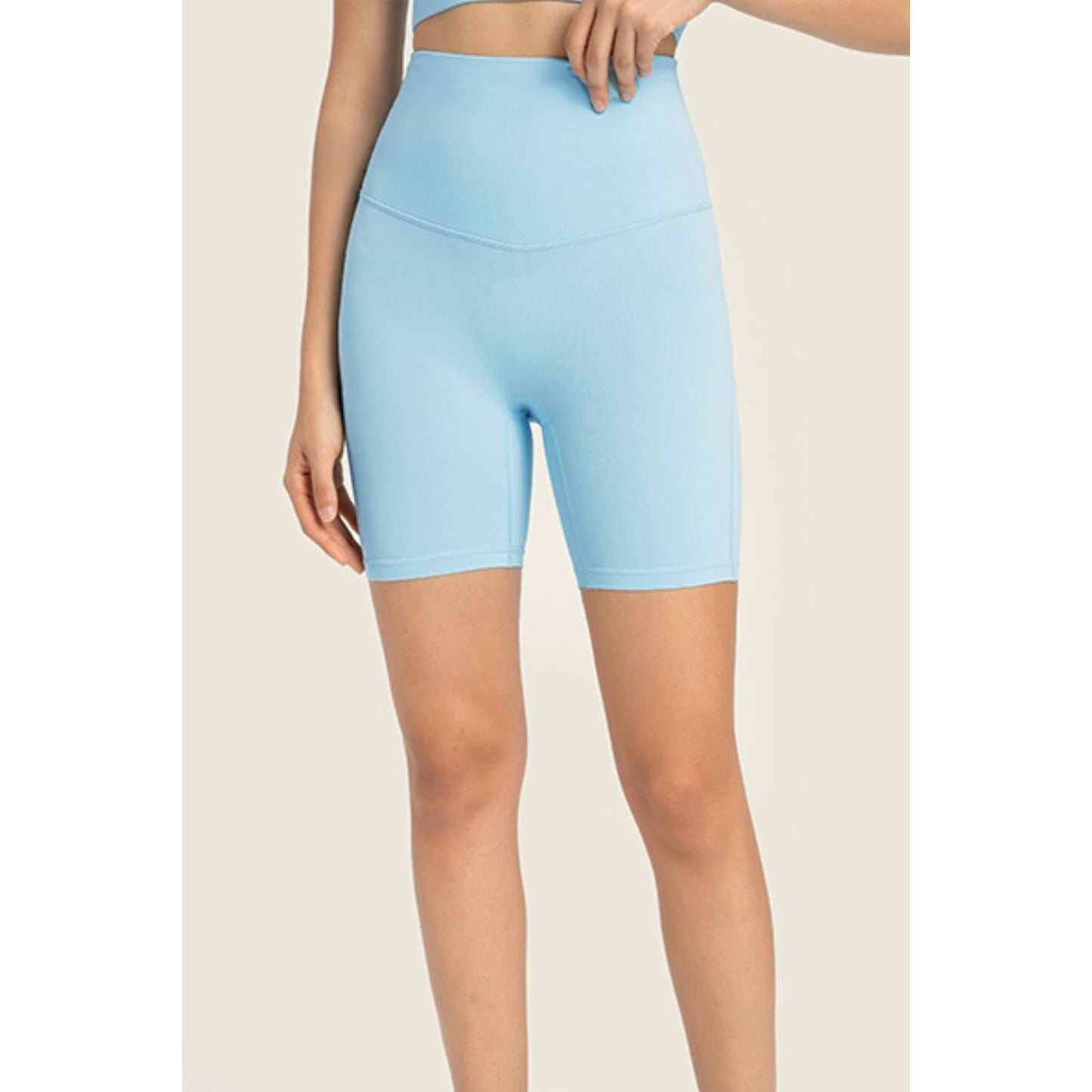 Seamless High-Rise Wide Waistband Biker Shorts