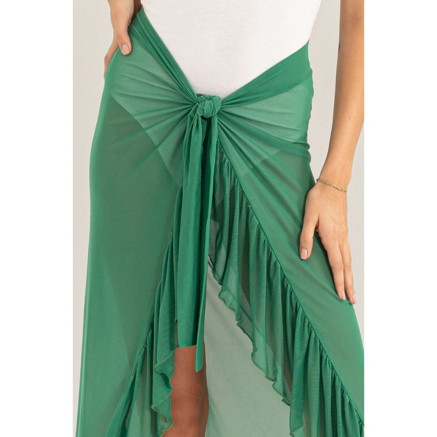 HYFVE Ruffle Trim Cover Up Sarong Skirt