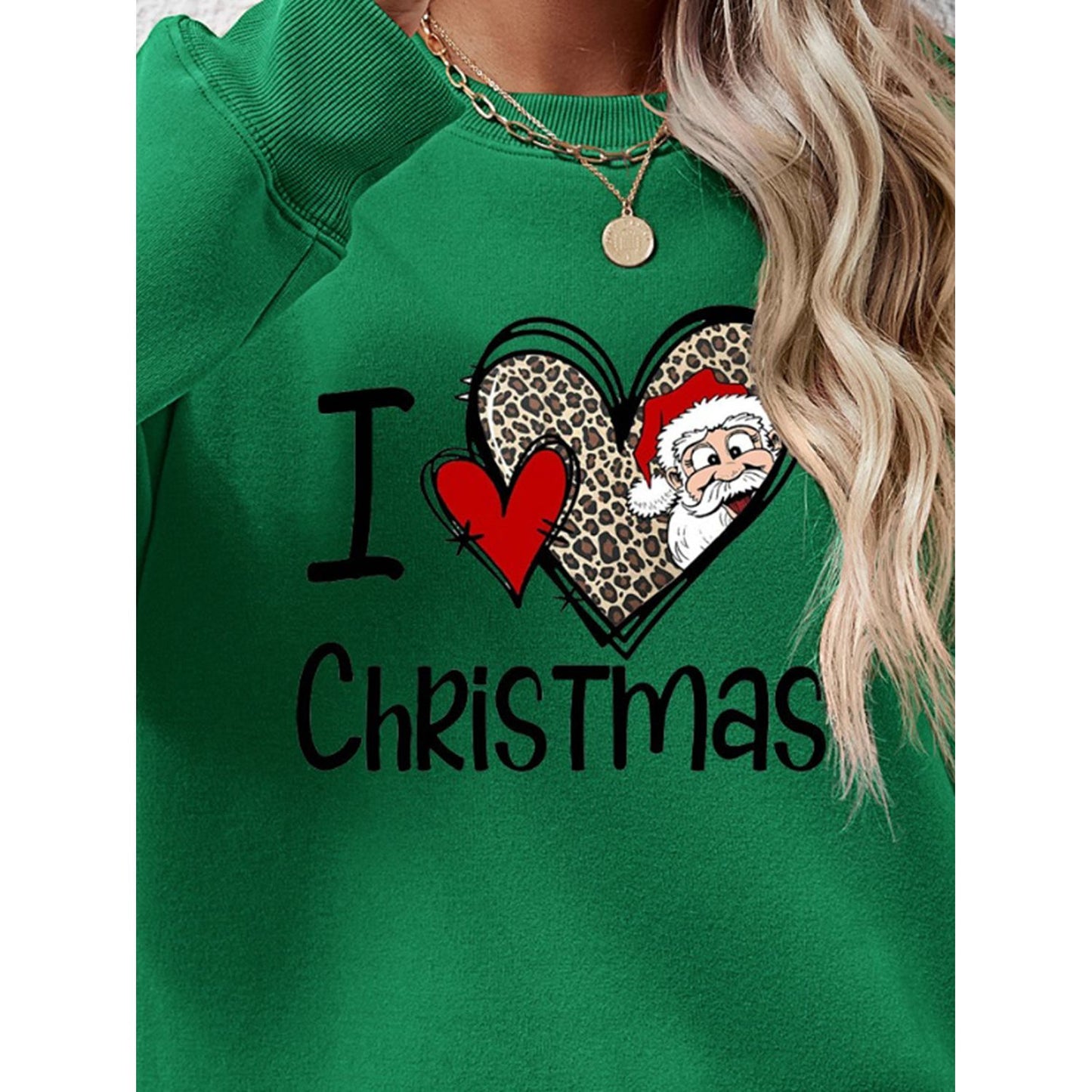 CHRISTMAS Graphic Round Neck Sweatshirt